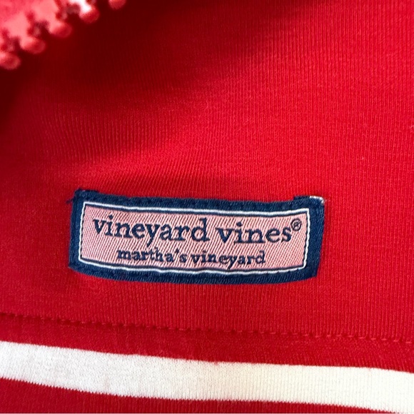Vineyard Vines Pullover 1/4 Red Striped Relaxed Shep Shirt Soft Preppy Sz Medium - Picture 9 of 12